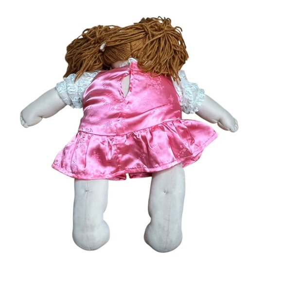 Vintage 1984 Doll Baby By M.N. Thomas Cabbage Patch Style With Pink Satin Dress - Picture 3 of 6